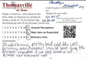 Carolyn Peekskill NY SK3050 CK3050 Survey Card