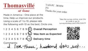 Dee Milwaukee WI FV1445-SZM Survey Card