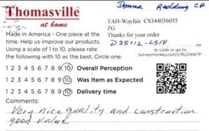 Donna Redding CA D35112-LSM Survey Card