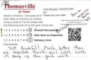 Donna Wisconsin Rapids WI BK3050 Survey Card