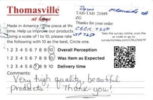 Doris Oceanside CA CSCK7250 LTP7250 Survey Card