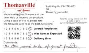 John Waterville OH DQ7340 Survey Card