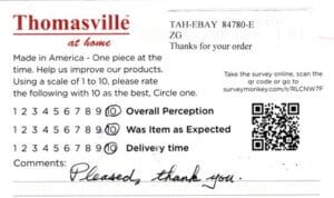 Josephine Grayson GA TUP7015 Survey Card