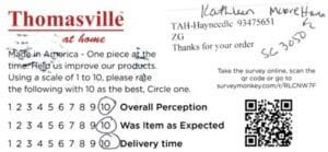 Kathleen Moore Haven FL SC3050 Survey Card