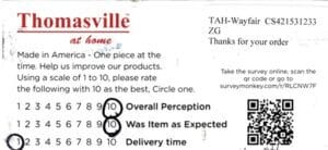 Leslie Bedminster NJ CSQL2950 Survey Card