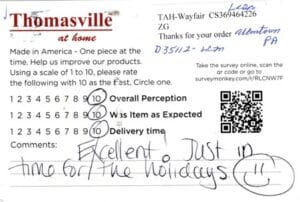 Lisa Allentown PA D35112-LCM Survey Card