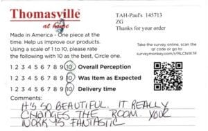 Melissa Spokane WA CQ2950 Survey Card