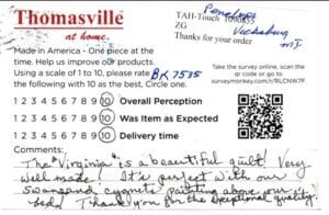 Penelope Vicksburg MI BK7535 Survey Card