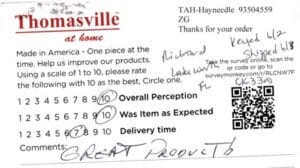 Richard Lake Worth FL CK3300 Survey Card