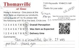 Sonya Nampa IN CK2950 Survey Card