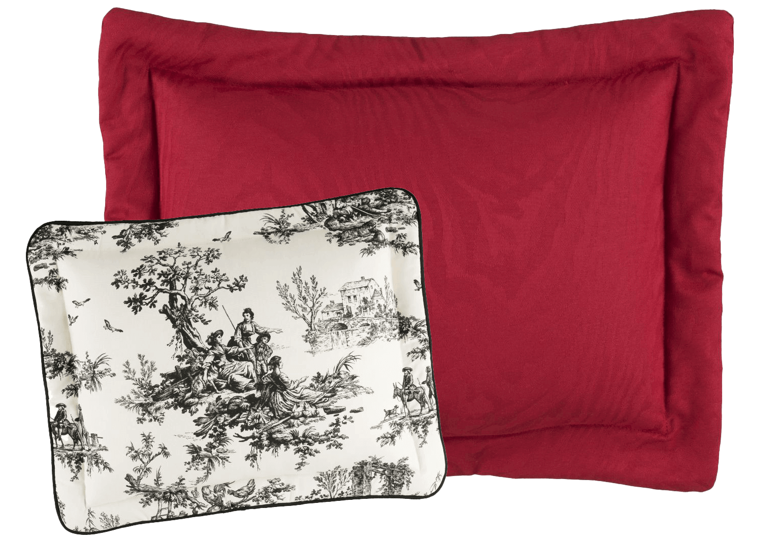 BO2950-08 Bouvier Pillows - one Red and one with the Bouvier Black pattern