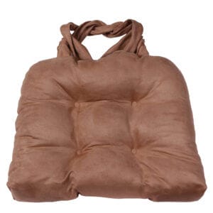 Fashion Suede Tan Chair Pad with Ties (Indoor)