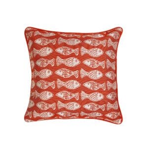 Covington School of Fish Persimmon 20" Square Pillow