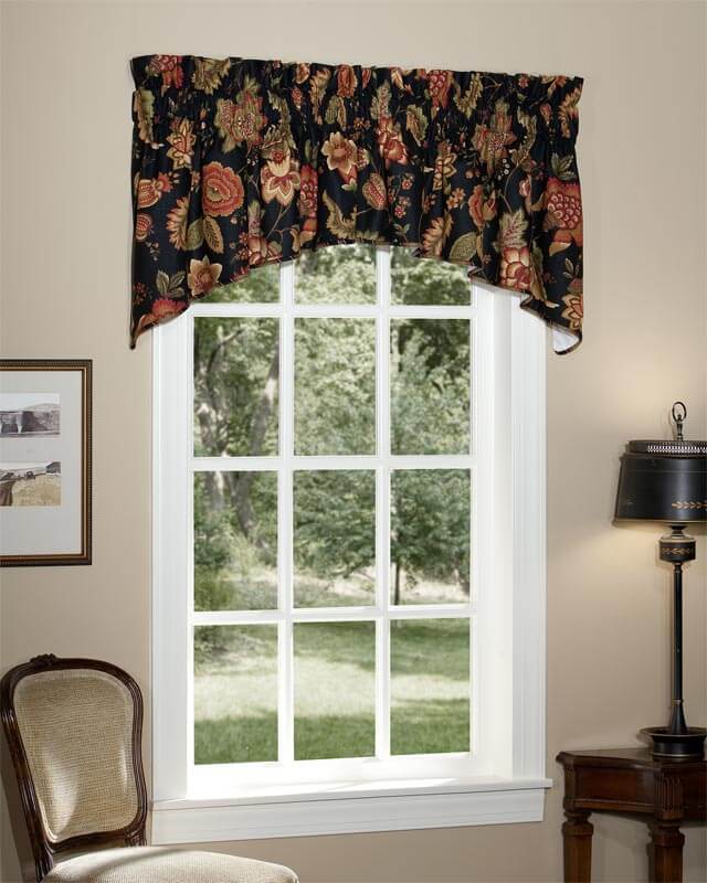 Hampstead Black Piped Swan Valance