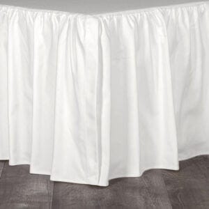 Cotton Twill Ruffled Bed Skirt - White