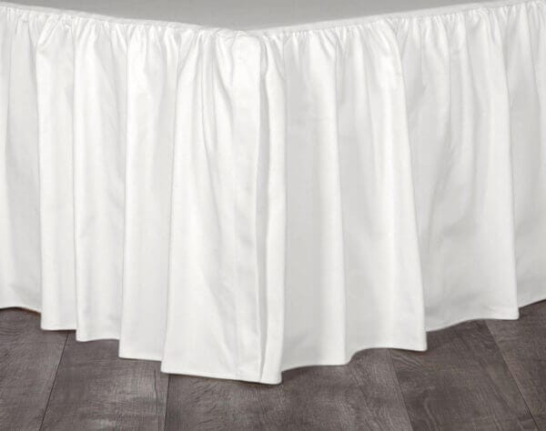 Cotton Twill Ruffled Bed Skirt - White
