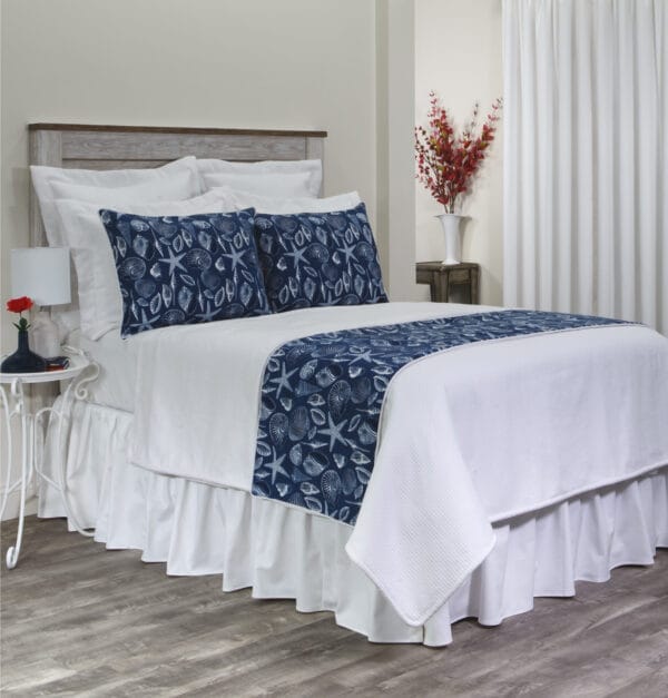 Polyester Queen Bed Throw with 2 Standard Shams - Shoreline Marine