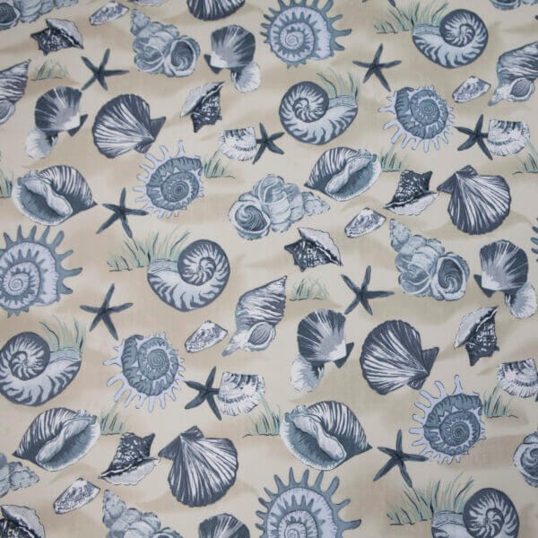 Seashells China ~ Fabric by the Yard