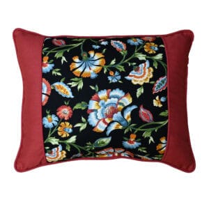 Cambridge Noir Breakfast Pillow with Red Accent Bands