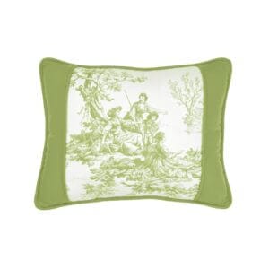 Bouvier Green Breakfast Pillow with Accent Bands