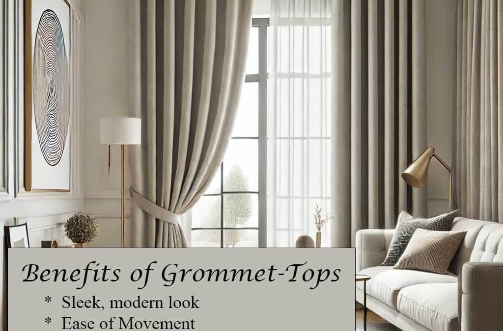 A-modern-living-room-featuring-grommet-top-curtains-on-a-decorative-rod