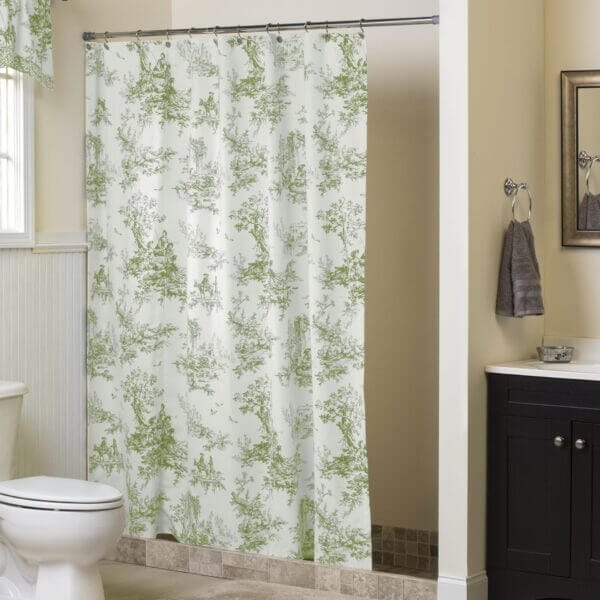 Bouvier Green Toile Shower Curtain