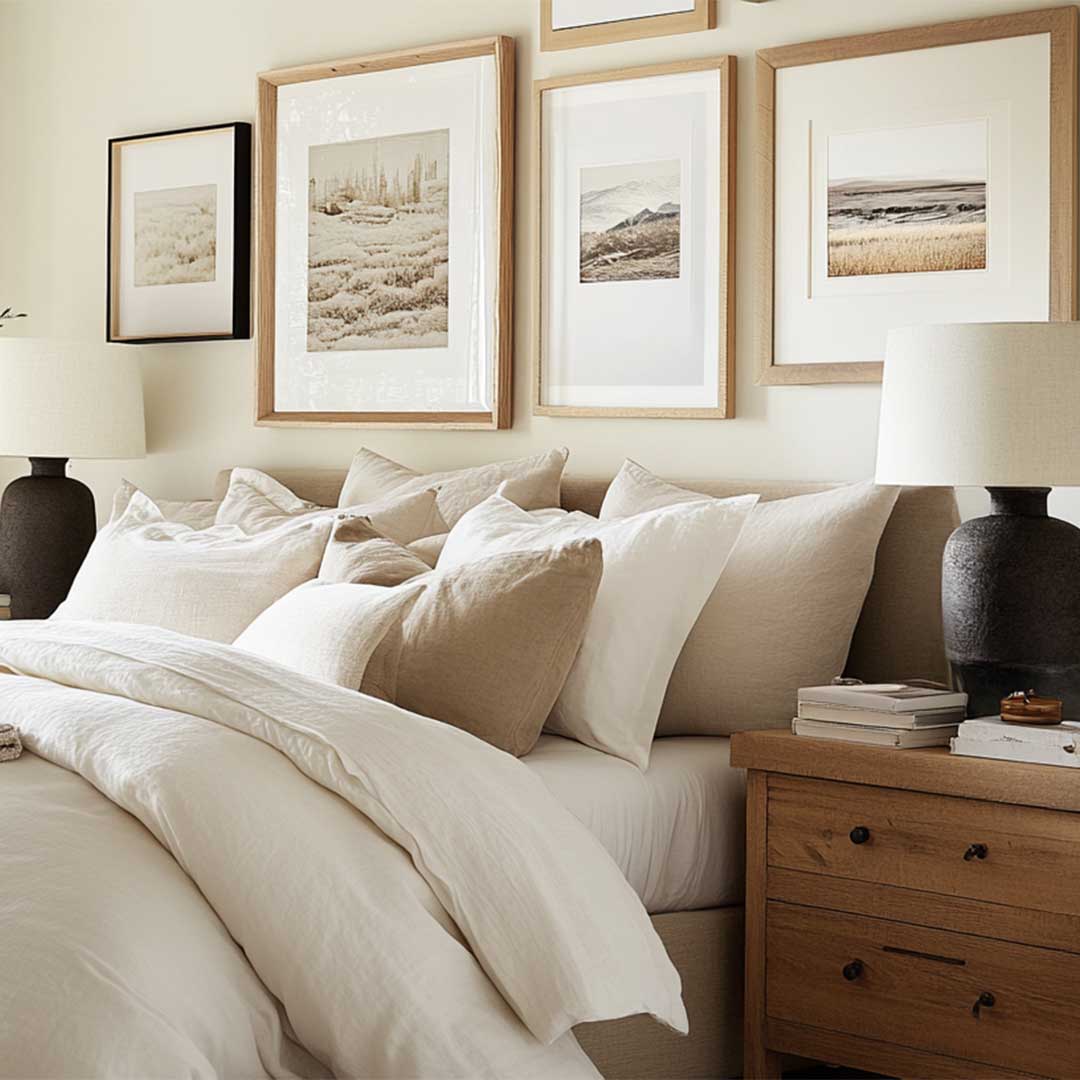 gallery wall in bedroom