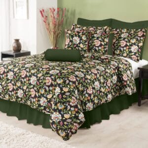 Cambridge Noir Comforter Set - Olive Green