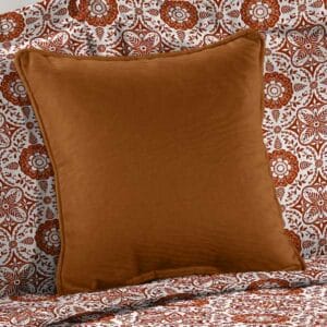 Autumn Flowers Square Pillow - Woven Spice