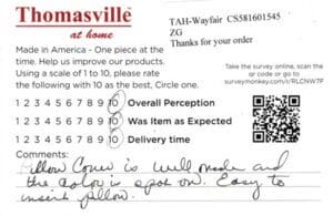 Coessa Lawton OK ES1395-NSF Survey Card