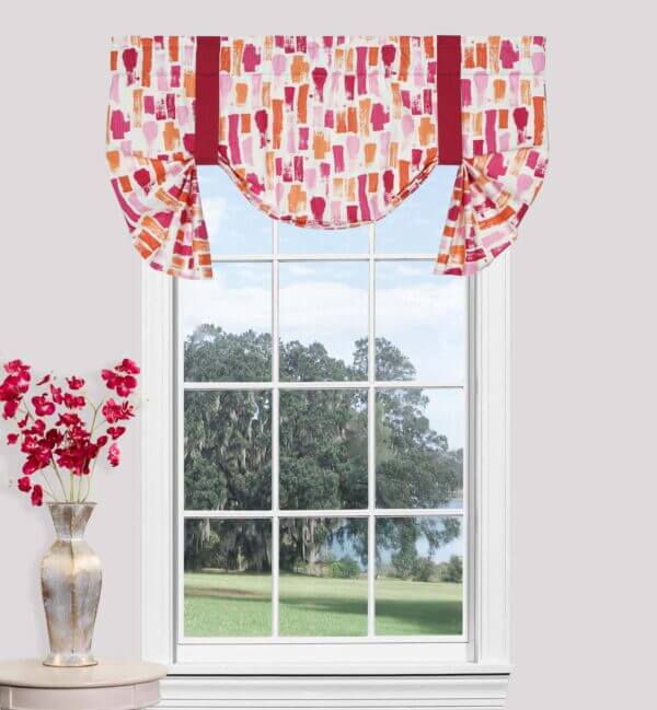 Fairy Flamingo Tie Up Valance - Strokes Print