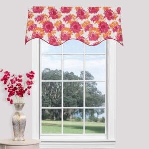 Fairy Flamingo Scalloped Filler Valance - Floral Print