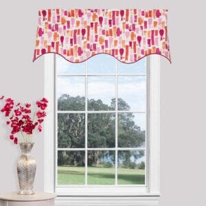 Fairy Flamingo Scalloped Filler Valance - Strokes Print