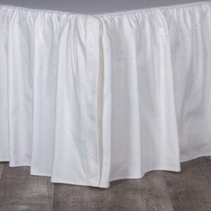 Cotton Twill Ruffled Bed Skirt - White