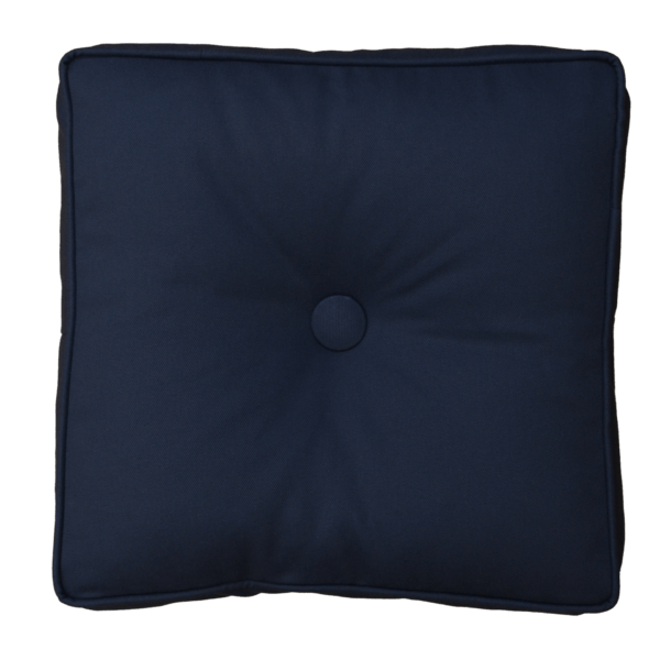 Cotton Twill Boxed Square Pillow - Blue