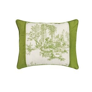 Bouvier Green Breakfast Pillow with Accent Bands