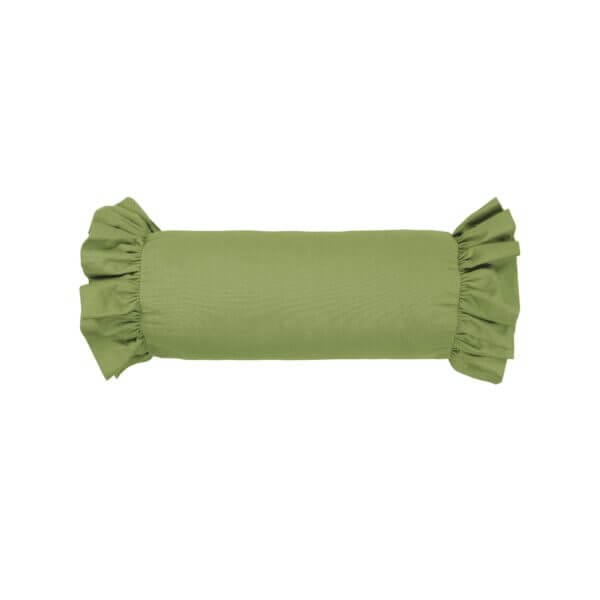 Bouvier Green Ruffled Neck Roll - Solid Light Green
