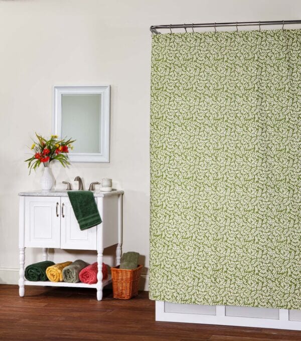 Bouvier Green Shower Curtain - Leaf