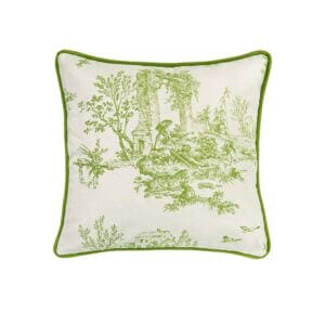 Bouvier Green Square Pillow - Toile
