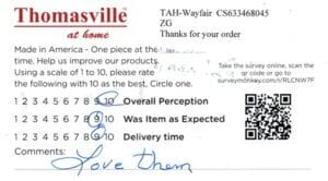 Shauna Hudson WI EMP7920 Survey Card