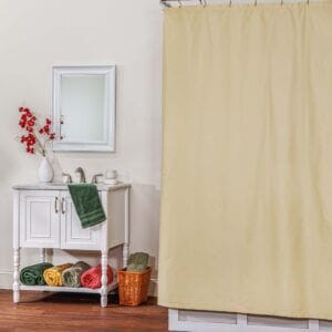 Solid Yellow Sateen Shower Curtain