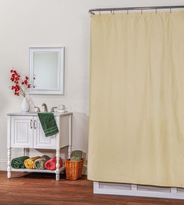 Solid Yellow Sateen Shower Curtain