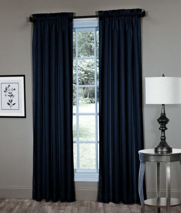 Cotton Twill Rod Pocket Panels - Blue