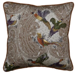 Pheasant/Duck Paisley 20" Square Pillow Cover Only